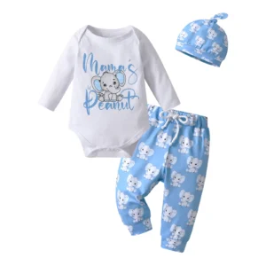 Boy  Romper Pants Hat 3pcs  Set